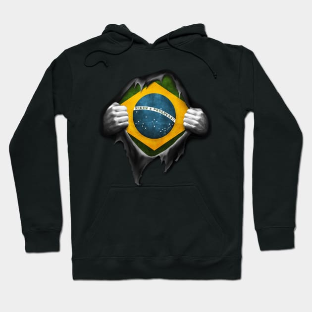 Brazil Flag Brazilian Roots DNA Pride Gift Hoodie by nikolayjs